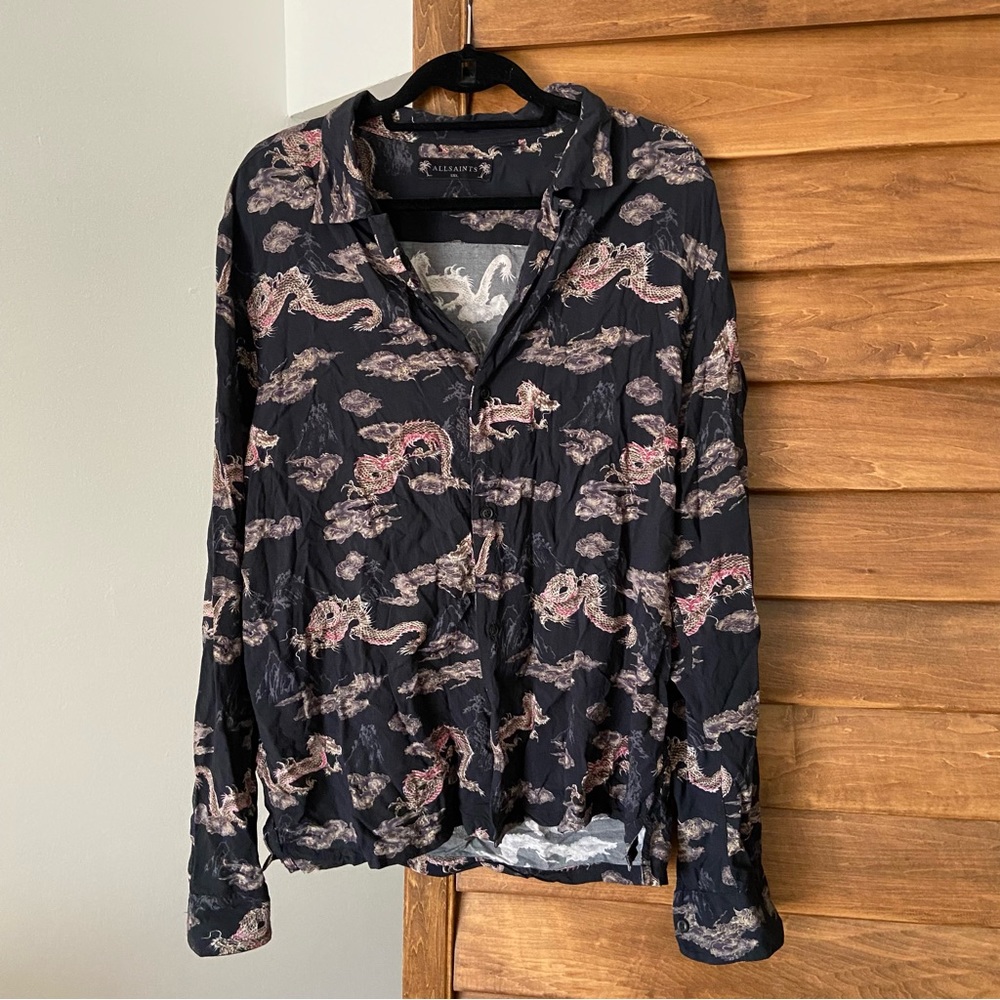All Saints Hongshan Dragon Print Shirt XXL